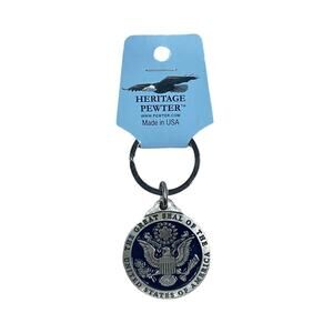 Heritage Pewter Keychain Great Seal of USA Made in USA Patriotic Gift
